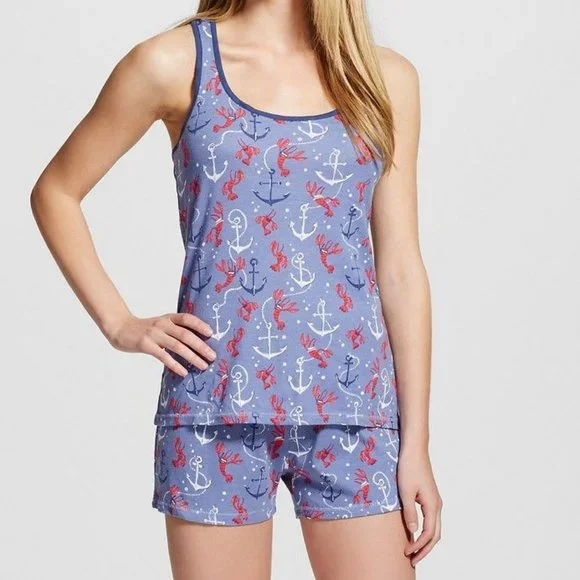 Nite Nite by Munki Munki Size XXL Anchors- Lobster 2-piece Nautical Short Set - Picture 1 of 2